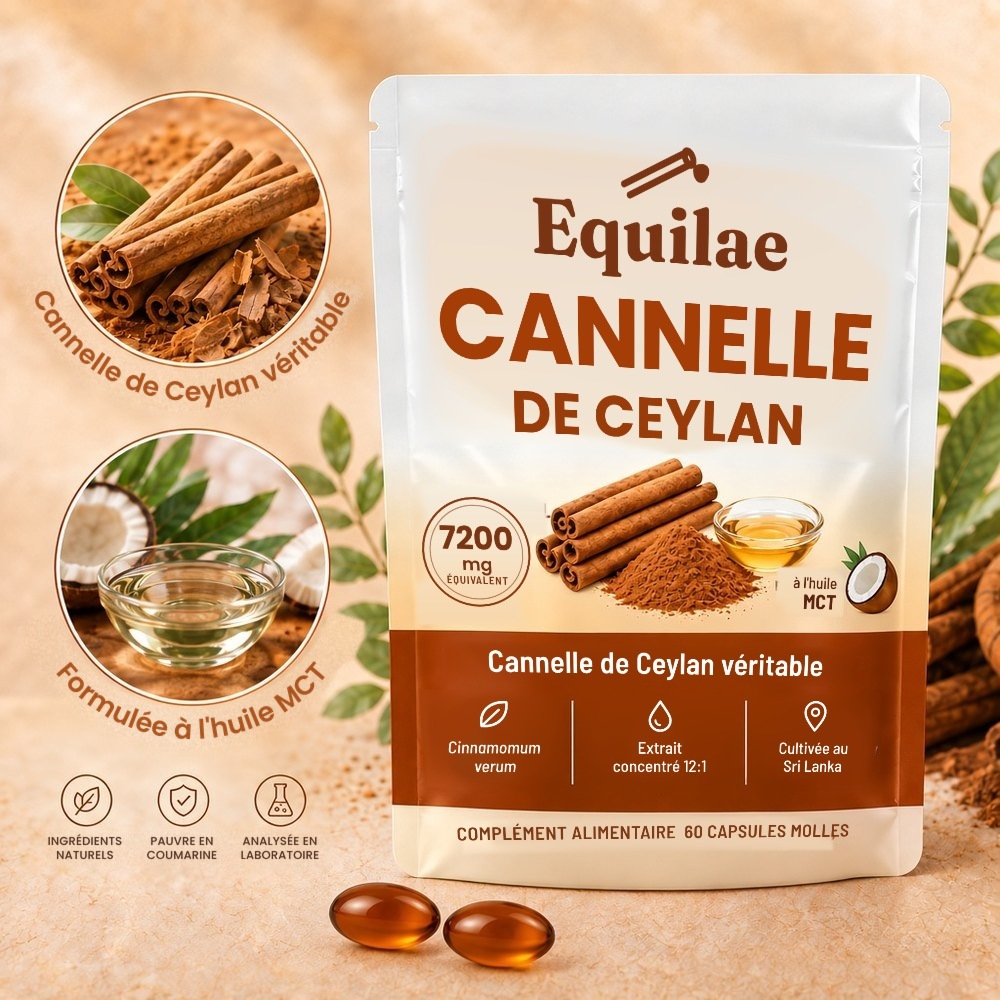 Sachet de cannelle de Ceylan Equilae, 60 capsules molles